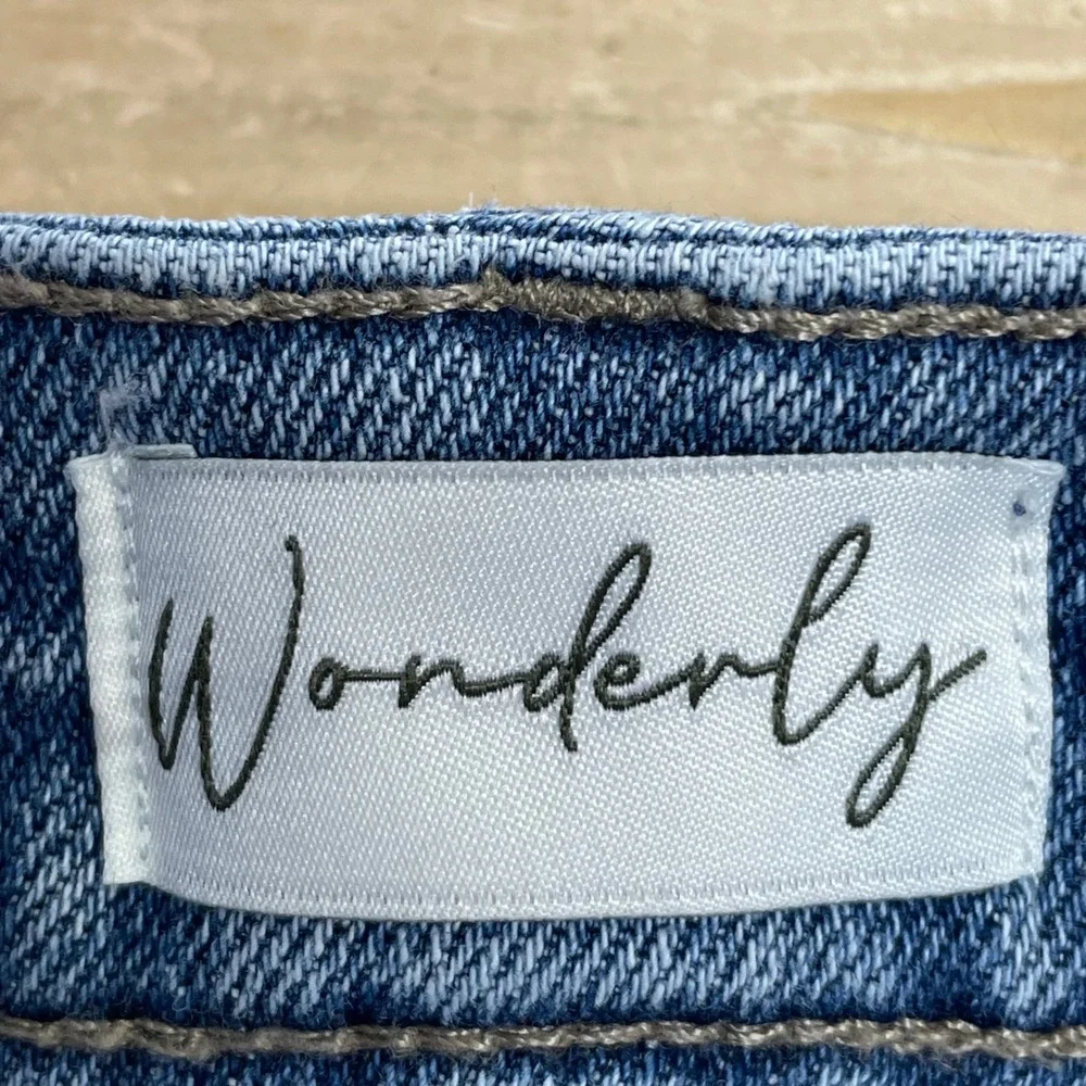 Wonderly Denim Shorts High Rise Frayed Hem Casual Blue‎ Jean Shorts 4R